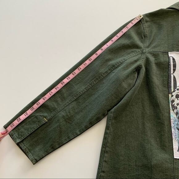 Via Penny Lane Reworked Apparel | Disney Villain Baddies Green Denim Jacket 1X - Picture 9 of 10